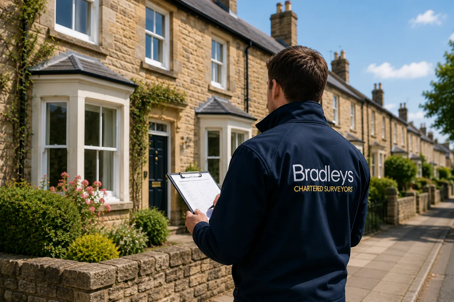 Chartered Surveyor assessing a residential property for valuation